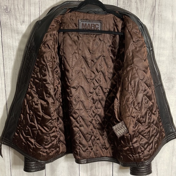 Marc New York Dark Brown Genuine Leather Jacket Mens XL - Picture 13 of 16